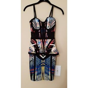 Material Girl Spaghetti Strap Peplum Party Dress